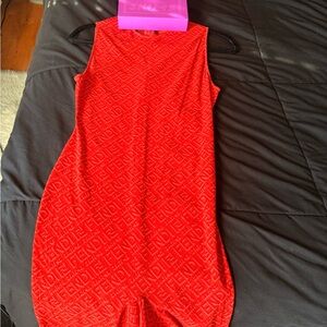 FENDI/Skims collab piece. Sleeveless mid thigh bodysuit.